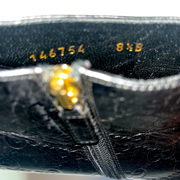 GUCCI GG Monogram Black Leather Pointed Toe Bootie, Made in Italy, size 8.5B - Picture 5 of 8